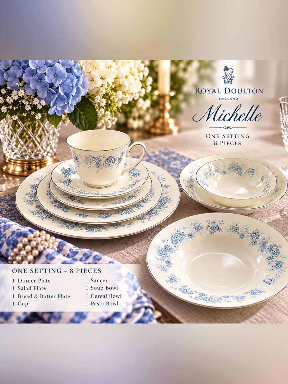 Royal Doulton Michelle – One Setting, 8 Pieces